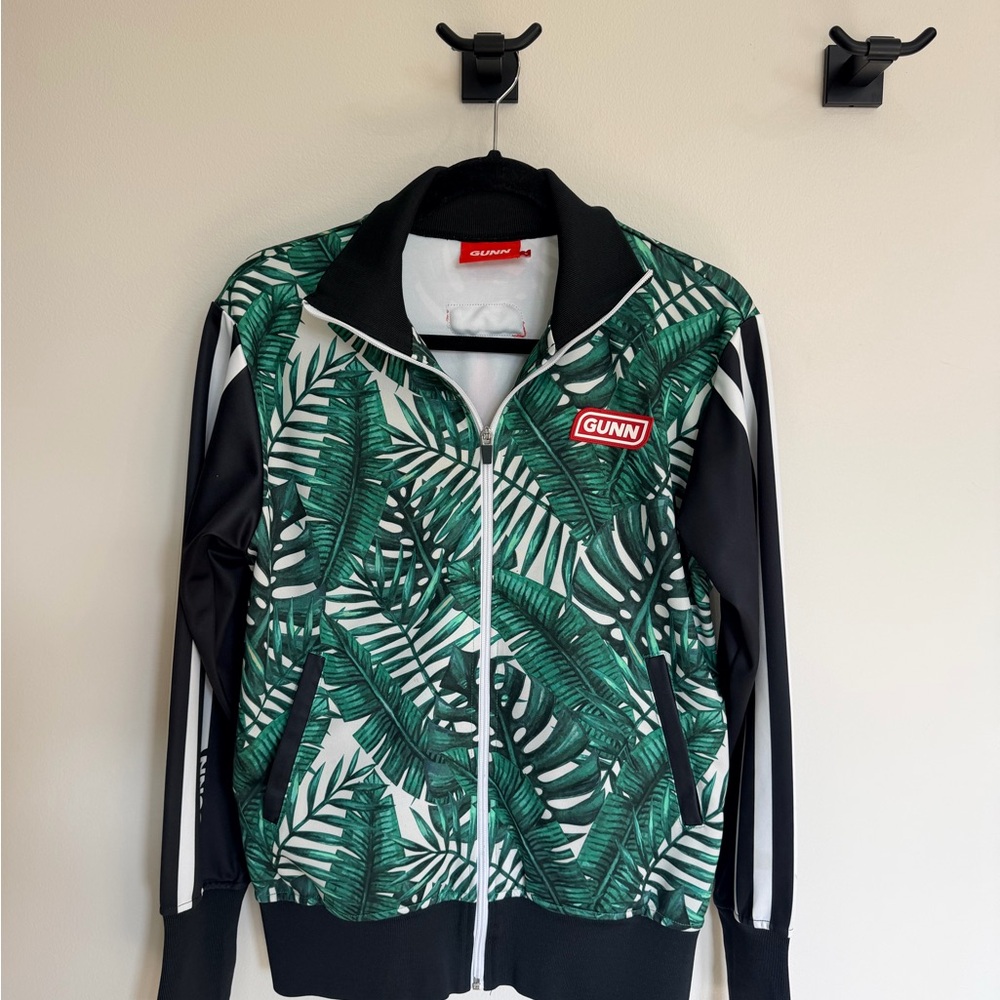 GUNN Tropical Leaf Track Jacket w/ Red Star Back | Size S